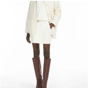 Cream Jacket and Skirt Set